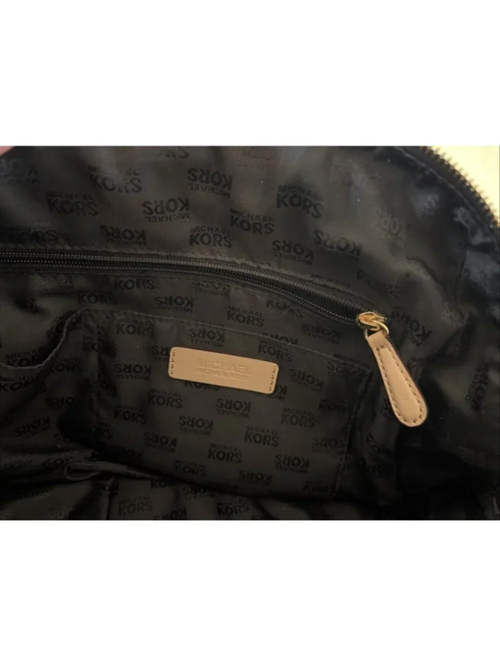 Michael Michael Kors Satchel Black Mirror Signature Leather Trim Dome Handbag
